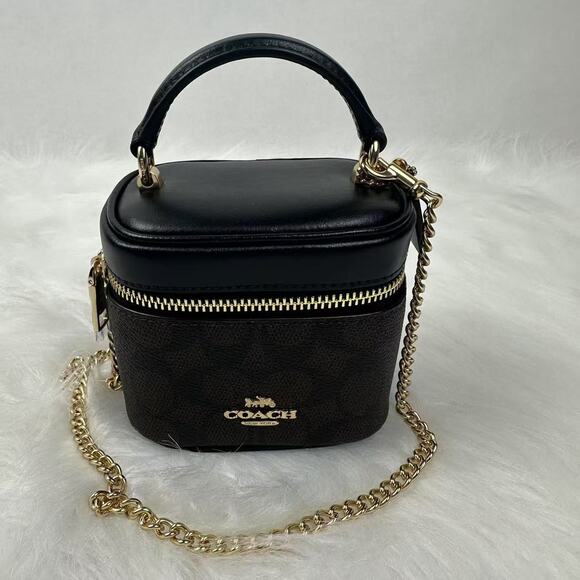 Coach Ava Crossbody Bag In Signature Canvas/Gold/Walnut/Black CY732 NWT - Picture 1 of 11